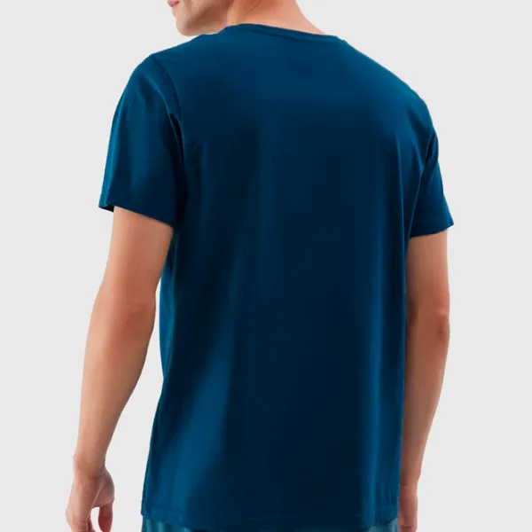 Tricou pentru bărbați 4F 4FAW23TTSHM0876-32S 100% bumbac/ Navy Blue photo 2