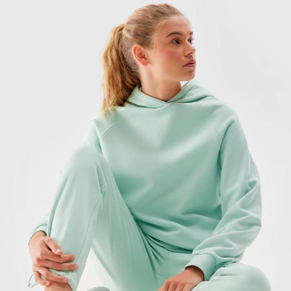 Hanorac pentru femei 4F PULLOVER HOODIE Toamnă - iarnă/ Turquoise photo 2