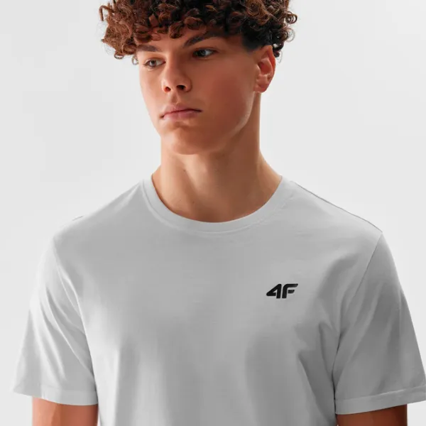 Tricou pentru bărbați 4F 4FAW23TTSHM0876-10S 100% bumbac/ White photo 2