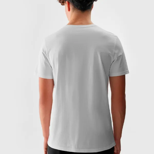Tricou pentru bărbați 4F 4FAW23TTSHM0876-10S 100% bumbac/ White photo 3
