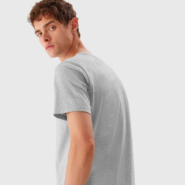 Футболка для мужчин 4F 4FAW23TTSHM0876-27M 95% хлопок, 5% вискоза/ Серый photo 3