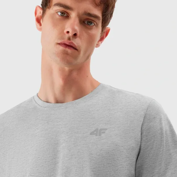 Футболка для мужчин 4F 4FAW23TTSHM0876-27M 95% хлопок, 5% вискоза/ Серый photo 4