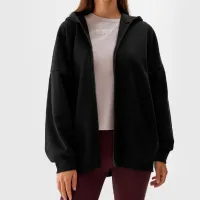 Hanorac pentru femei 4F ZIP-UP HOODIE Toamnă - iarnă/ Black photo 2