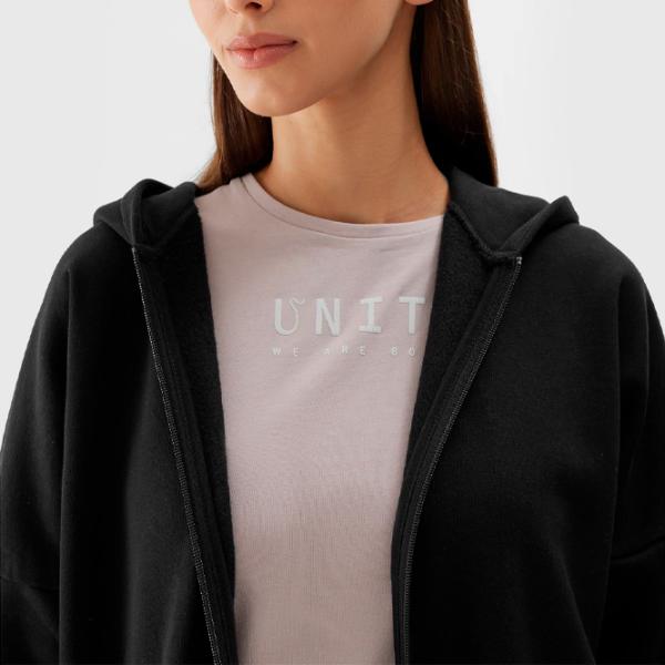 Hanorac pentru femei 4F ZIP-UP HOODIE Toamnă - iarnă/ Black photo 3