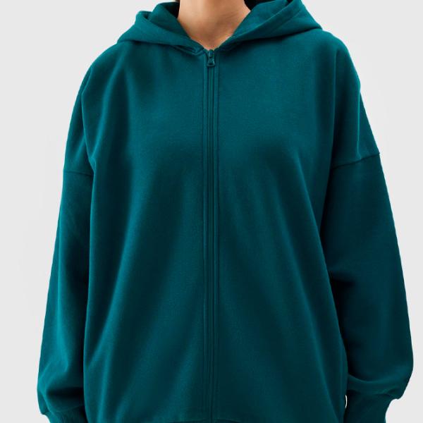 Hanorac pentru femei 4F ZIP-UP HOODIE Toamnă - iarnă/ Green photo 7