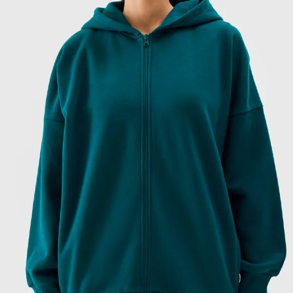 Hanorac pentru femei 4F ZIP-UP HOODIE Toamnă - iarnă/ Green photo 7