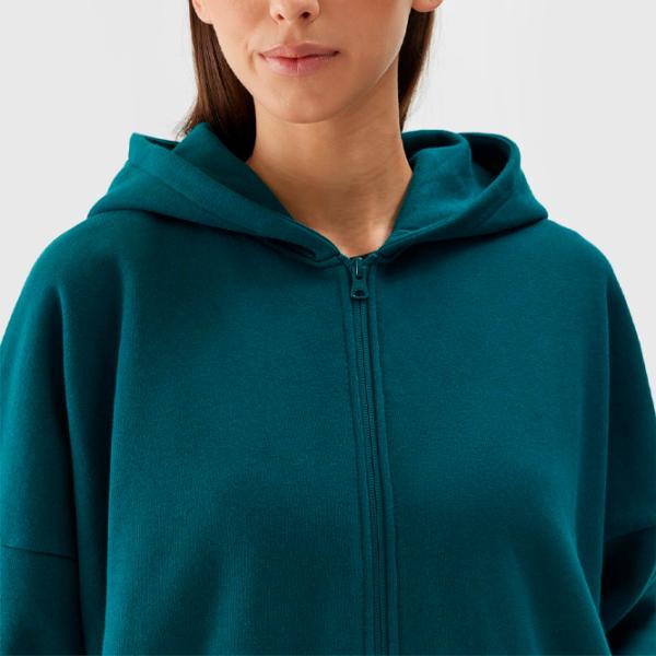 Hanorac pentru femei 4F ZIP-UP HOODIE Toamnă - iarnă/ Green photo 5