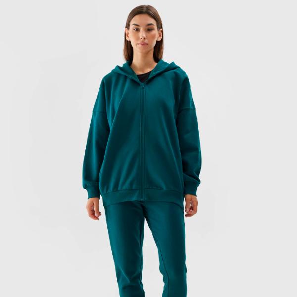 Толстовка для женщин 4F ZIP-UP HOODIE Осень - Зима/ Зелёный photo 4