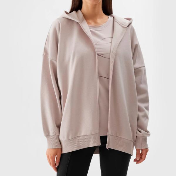 Hanorac pentru femei 4F ZIP-UP HOODIE Toamnă - iarnă/ Pink photo 2