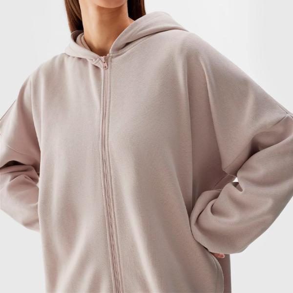 Hanorac pentru femei 4F ZIP-UP HOODIE Toamnă - iarnă/ Pink photo 3