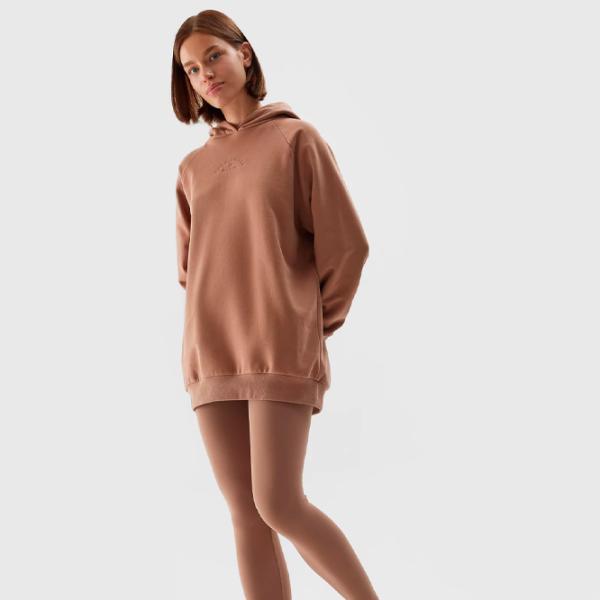 Hanorac pentru femei 4F PULLOVER HOODIE Toamnă - iarnă/ Brown photo 4