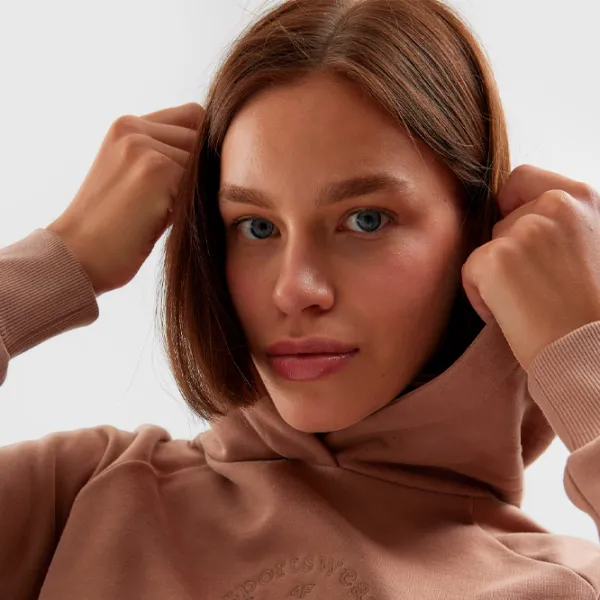 Hanorac pentru femei 4F PULLOVER HOODIE Toamnă - iarnă/ Brown photo 5