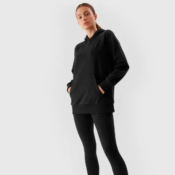 Hanorac pentru femei 4F PULLOVER HOODIE Toamnă - iarnă/ Black photo 3