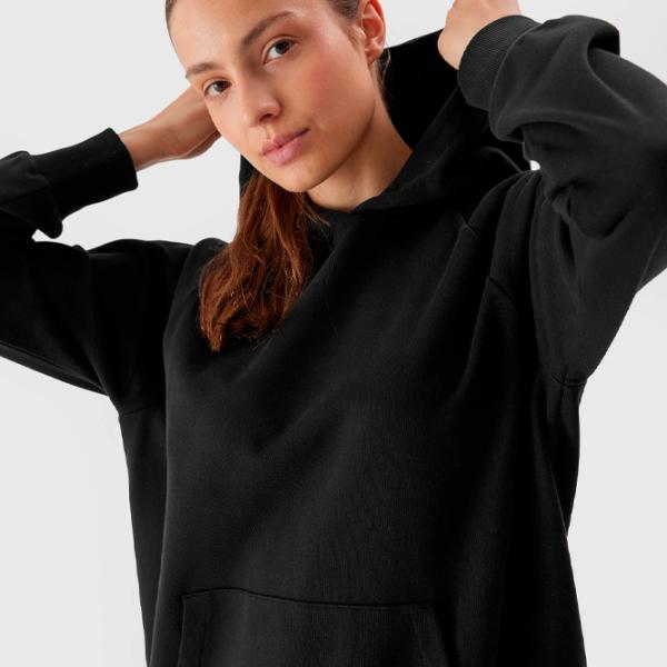 Hanorac pentru femei 4F PULLOVER HOODIE Toamnă - iarnă/ Black photo 5