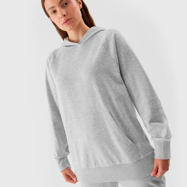 Hanorac pentru femei 4F PULLOVER HOODIE Toamnă - iarnă/ Gray photo 3