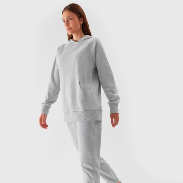 Hanorac pentru femei 4F PULLOVER HOODIE Toamnă - iarnă/ Gray photo 4