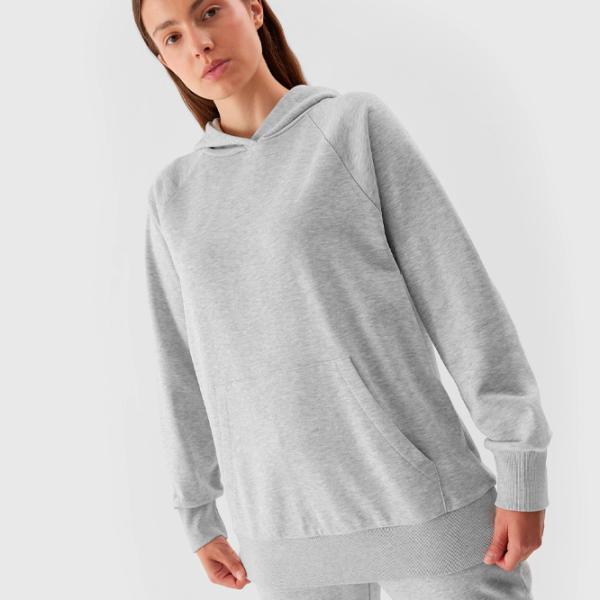 Hanorac pentru femei 4F PULLOVER HOODIE Toamnă - iarnă/ Gray photo 3