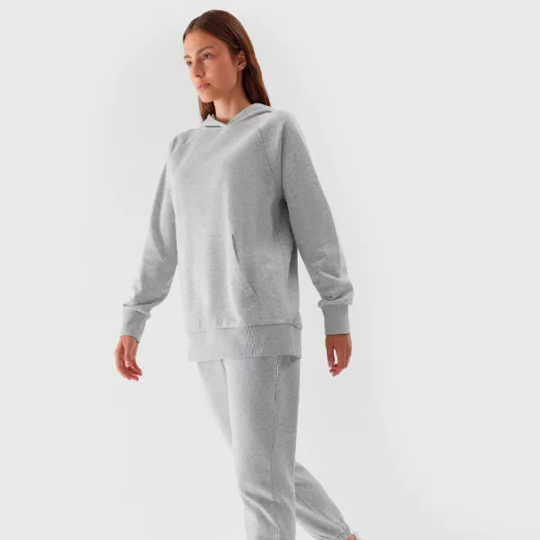 Hanorac pentru femei 4F PULLOVER HOODIE Toamnă - iarnă/ Gray photo 4