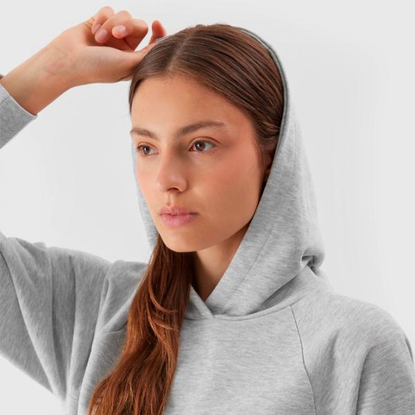 Hanorac pentru femei 4F PULLOVER HOODIE Toamnă - iarnă/ Gray photo 5