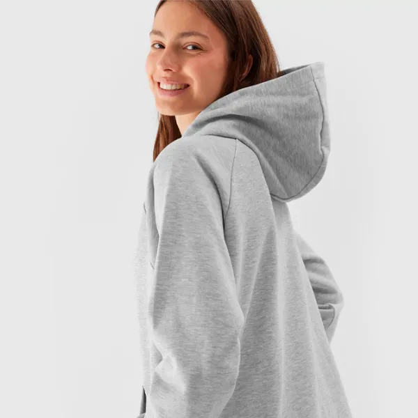 Hanorac pentru femei 4F PULLOVER HOODIE Toamnă - iarnă/ Gray photo 7