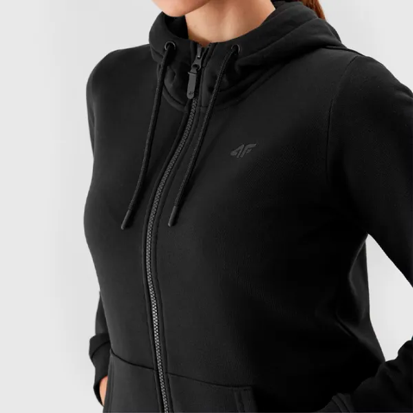 Толстовка для женщин 4F ZIP-UP HOODIE Осень - Зима/ Черный photo 5