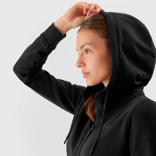 Толстовка для женщин 4F ZIP-UP HOODIE Осень - Зима/ Черный photo 6