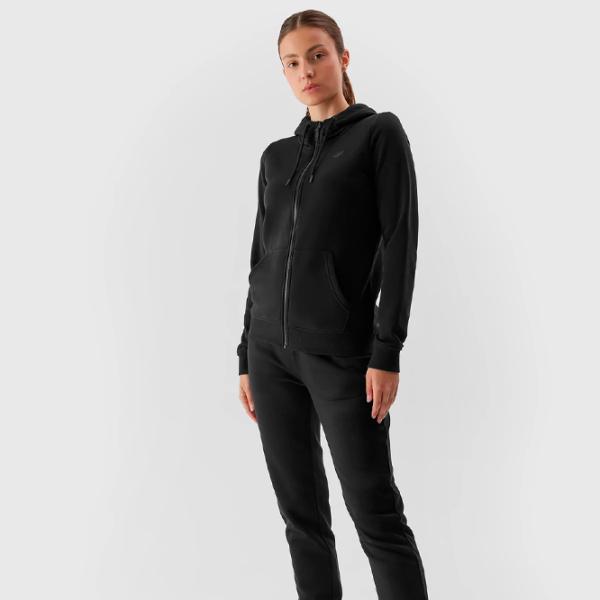 Толстовка для женщин 4F ZIP-UP HOODIE Осень - Зима/ Черный photo 4