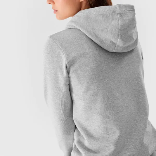 Hanorac pentru femei 4F ZIP-UP HOODIE Toamnă - iarnă/ Gray photo 5
