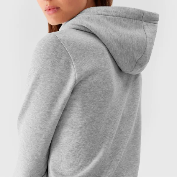 Hanorac pentru femei 4F ZIP-UP HOODIE Toamnă - iarnă/ Gray photo 6