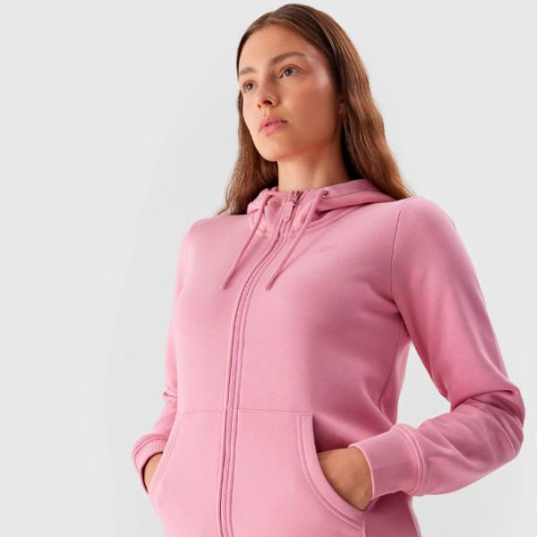 Hanorac pentru femei 4F ZIP-UP HOODIE Toamnă - iarnă/ Pink photo 5