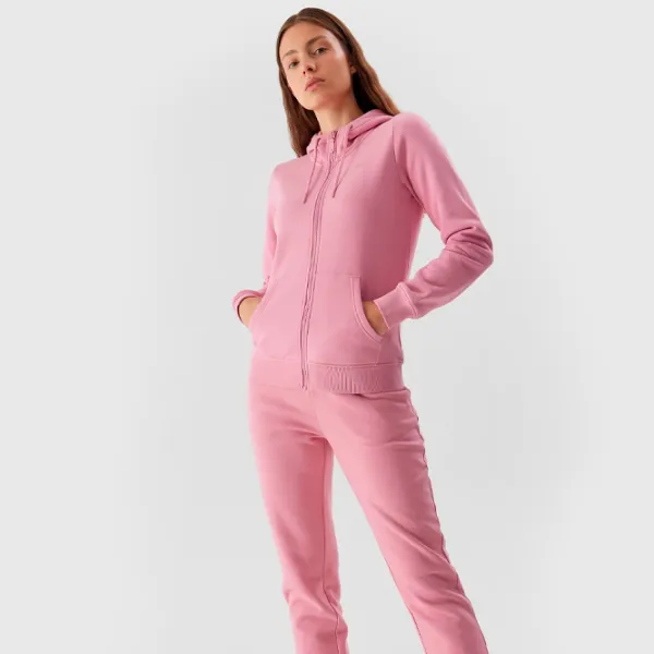 Hanorac pentru femei 4F ZIP-UP HOODIE Toamnă - iarnă/ Pink photo 4