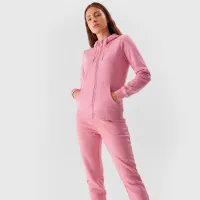 Hanorac pentru femei 4F ZIP-UP HOODIE Toamnă - iarnă/ Pink photo 4