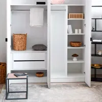 Шкаф Классический Fabrik Home Hardy 180 x 55см x 220 / ЛДСП / Белый photo 3