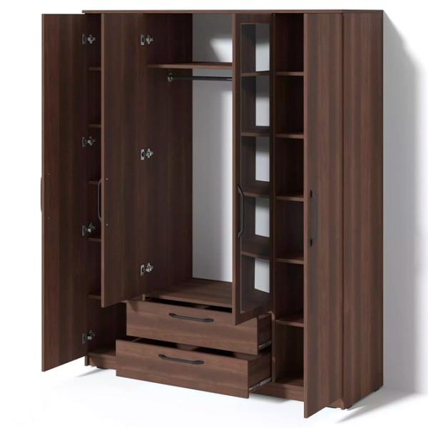 Шкаф Классический Fabrik Home Linia  160 x 50.5см x 200 / ЛДСП / Орех Тёмный photo 3 Шкаф Классический Fabrik Home Linia  160 x 50.5см x 200 / ЛДСП / Орех Тёмный photo 3