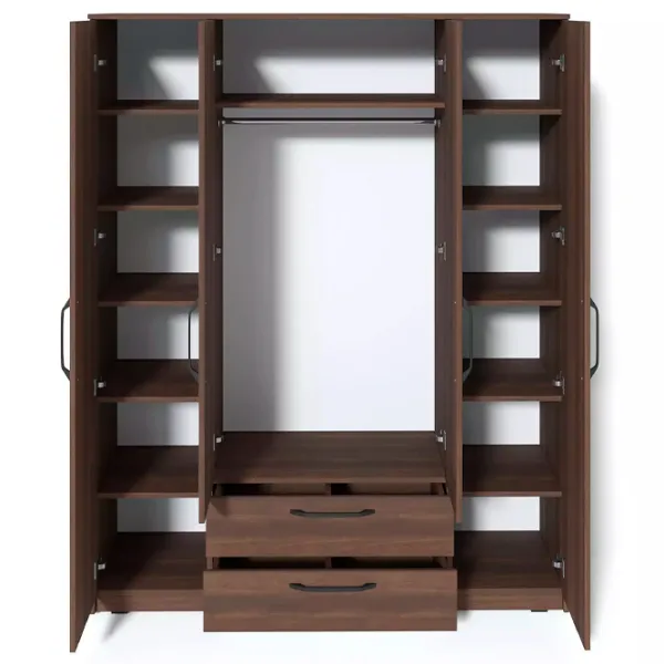 Шкаф Классический Fabrik Home Linia  160 x 50.5см x 200 / ЛДСП / Орех Тёмный photo 4 Шкаф Классический Fabrik Home Linia  160 x 50.5см x 200 / ЛДСП / Орех Тёмный photo 4