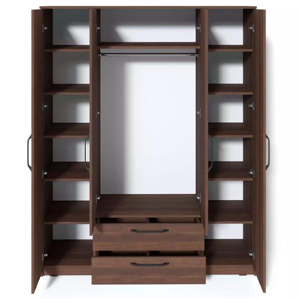 Шкаф Классический Fabrik Home Linia  160 x 50.5см x 200 / ЛДСП / Орех Тёмный photo 4 Шкаф Классический Fabrik Home Linia  160 x 50.5см x 200 / ЛДСП / Орех Тёмный photo 4