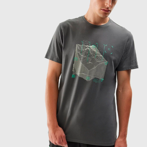 Tricou pentru bărbați 4F 4FAW23TTSHM0875-22S 100% bumbac/ Graphite photo 6