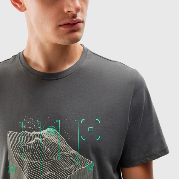 Tricou pentru bărbați 4F 4FAW23TTSHM0875-22S 100% bumbac/ Graphite photo 8