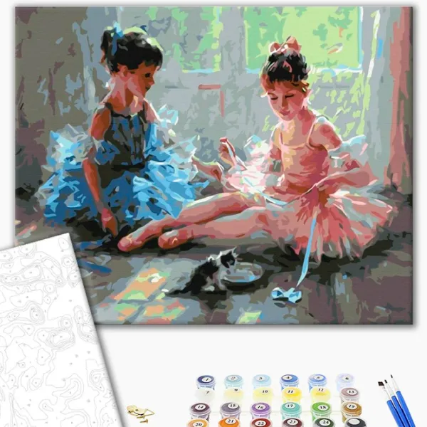 Картина по номерам BrushMe Балерины с котенком 50 x 40 см/ Горизонтальная photo 2 Картина по номерам BrushMe Балерины с котенком 50 x 40 см/ Горизонтальная photo 2