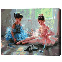 Картина по номерам BrushMe Балерины с котенком 50 x 40 см/ Горизонтальная photo 3