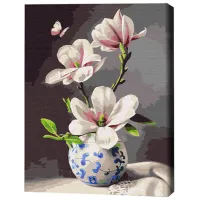 Pictură pe numere BrushMe Orhidei pictate în stil acuarelă 50 x 40 cm/ Verticală photo 2