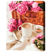 Картина по номерам BrushMe Пионы в корзине 50 x 40 см/ Вертикальная photo 3