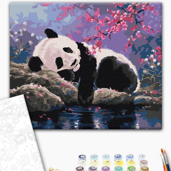 Картина по номерам BrushMe Сладкий сон панды 50 x 40 см/ Горизонтальная photo 2