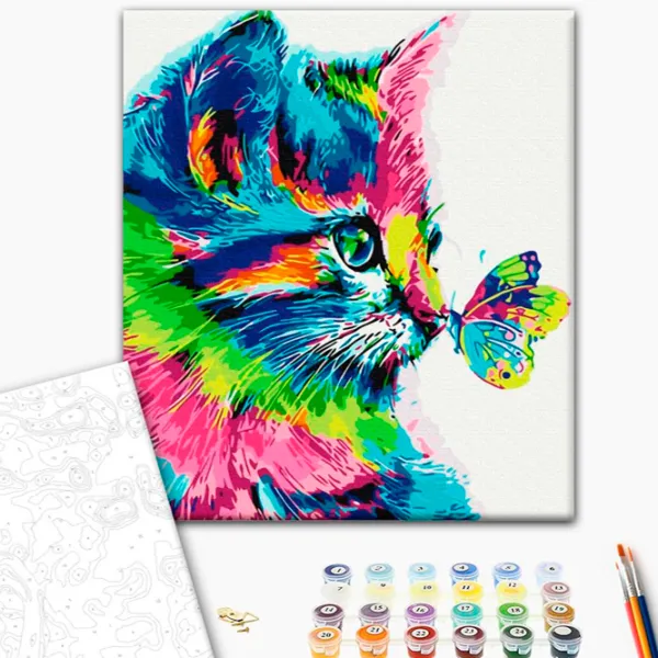 Картина по номерам BrushMe Котик в краске 50 x 40 см/ Вертикальная photo 2 Картина по номерам BrushMe Котик в краске 50 x 40 см/ Вертикальная photo 2