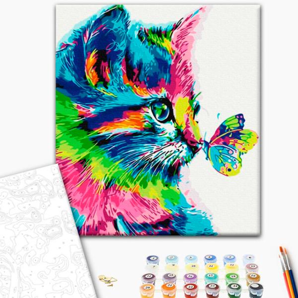 Картина по номерам BrushMe Котик в краске 50 x 40 см/ Вертикальная photo 2 Картина по номерам BrushMe Котик в краске 50 x 40 см/ Вертикальная photo 2