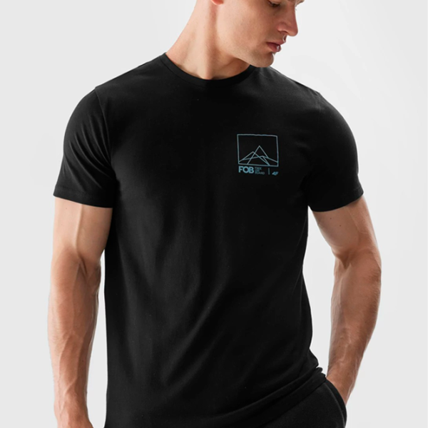 Футболка для мужчин 4F 4FAW23TTSHM0894-20S 100% хлопок/ Черный photo 2