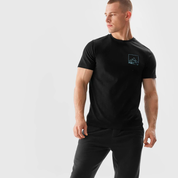 Футболка для мужчин 4F 4FAW23TTSHM0894-20S 100% хлопок/ Черный photo 3
