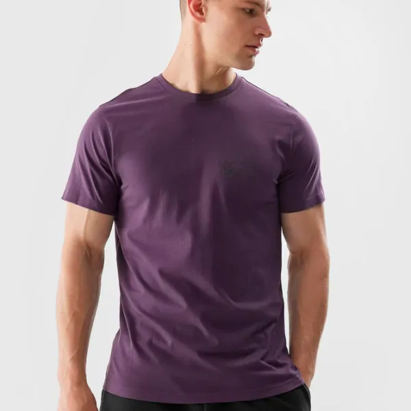 Tricou pentru bărbați 4F 4FAW23TTSHM0894-60S 100% bumbac/ Burgundy photo 2