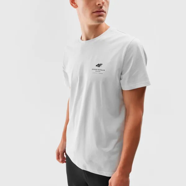 Tricou pentru bărbați 4F 4FAW23TTSHM0951-10S 100% bumbac/ White photo 2