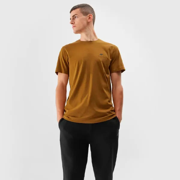 Tricou pentru bărbați 4F 4FAW23TTSHM0951-74S 100% bumbac/ Gold photo 3